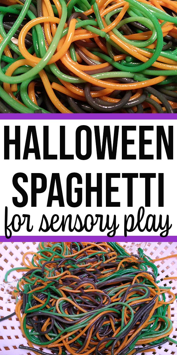 Halloween Spaghetti for Sensory Play