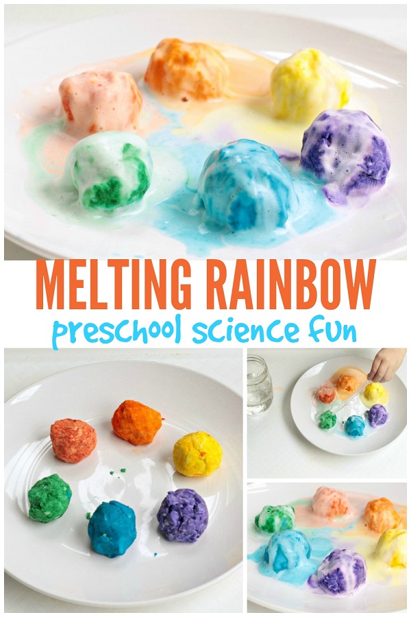 Melting Rainbow Preschool Science Experiment