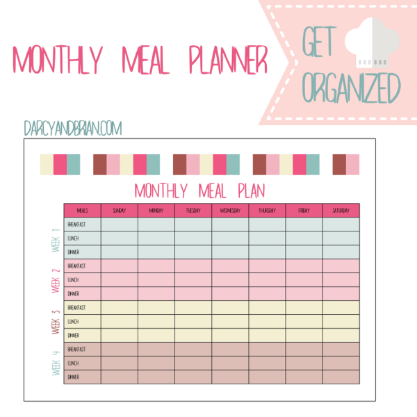 Free Weekly and Monthly Meal Planning Printables