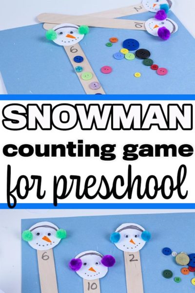 Snowman Button Counting Activity for Kindergarten and Preschool