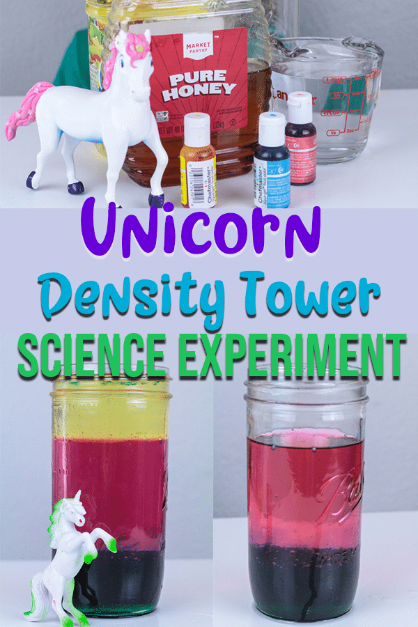 Unicorn Density Tower Science Experiment for Kids