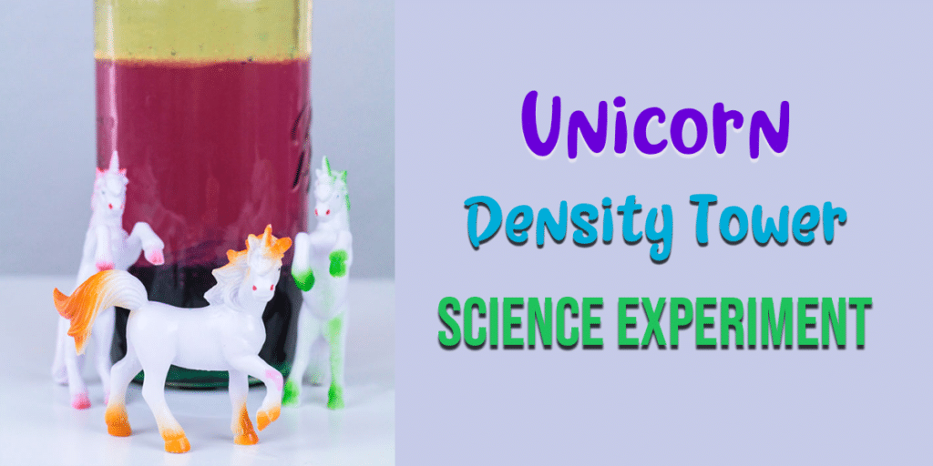 Unicorn Density Tower Science Experiment for Kids