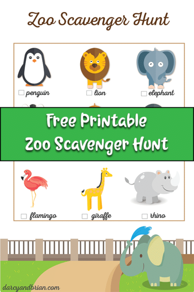 Free Printable Zoo Scavenger Hunt for Kids