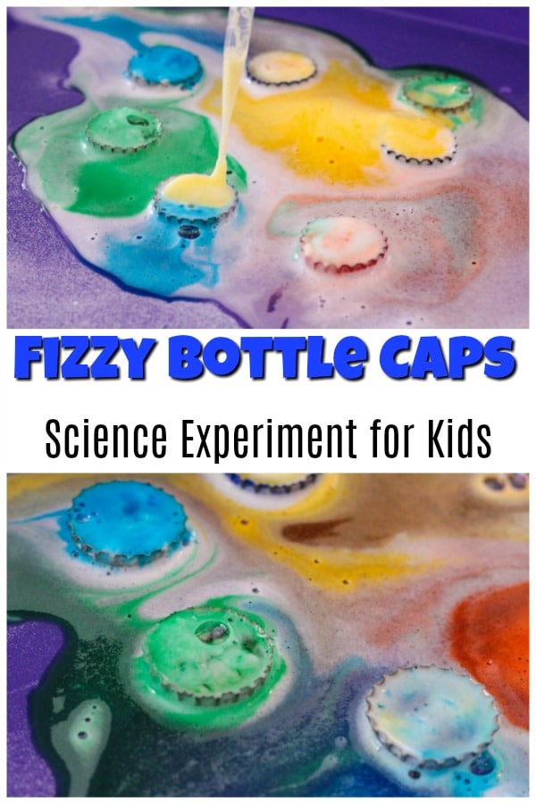 Fizzy Bottle Caps Science Experiment for Kids tutorial with pictures