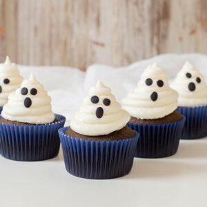 Easy Chocolate Ghost Cupcakes With Marshmallow Buttercream Frosting