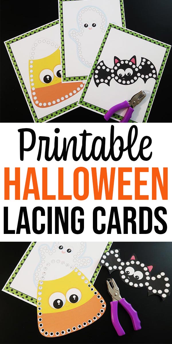 Printable Halloween Lacing Cards for Kids