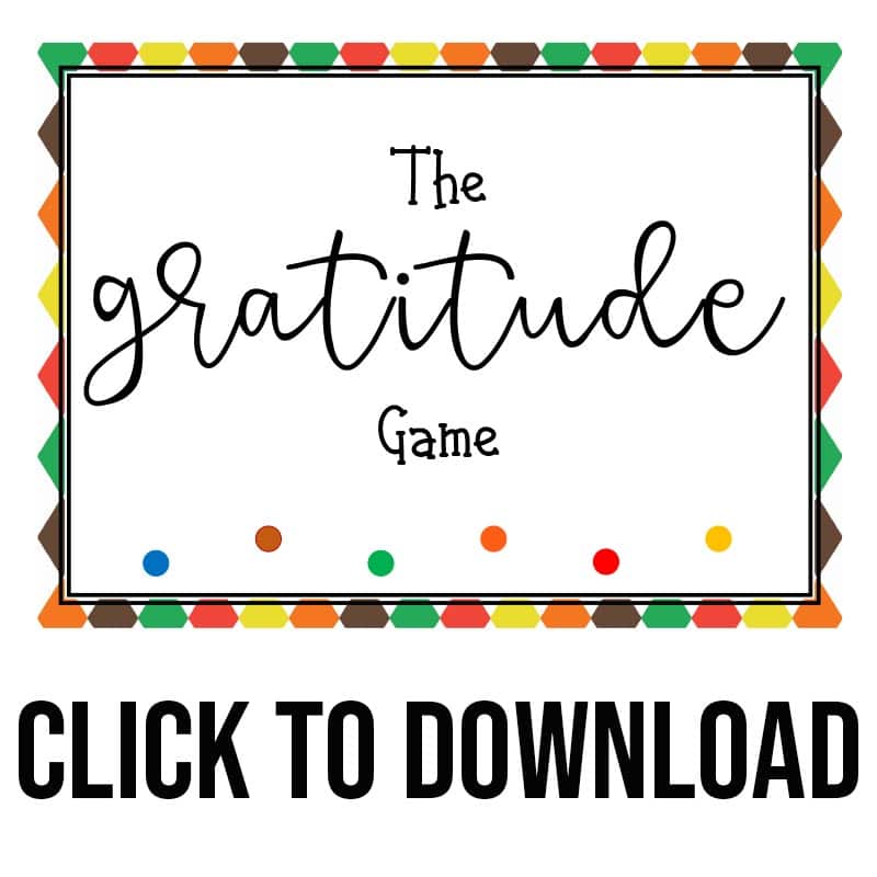 Printable Gratitude Thanksgiving Game for Family