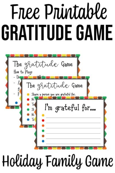 Printable Gratitude Thanksgiving Game for Family