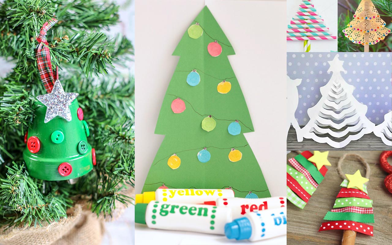 Christmas Tree Craft with Paint Sticks - Girl, Just DIY!