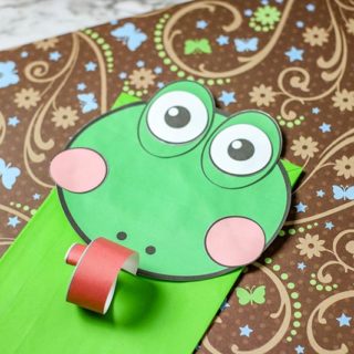 Frog Paper Bag Puppet Spring Craft for Kids