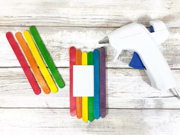 Popsicle Stick Rainbow and Felt Cloud Craft for Kids and Adults