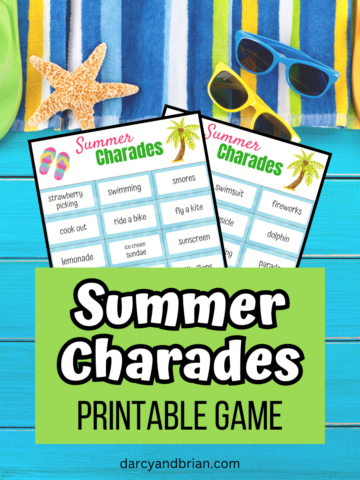 Free Printable Summer Charades Game for Kids