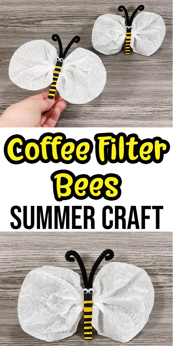 Easy Coffee Filter Bumble Bee Craft for Kids