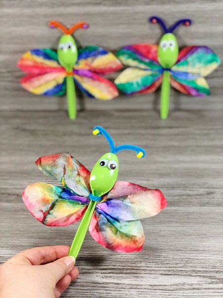 Coffee Filter Dragonfly Craft for Kids