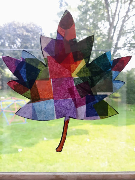 Fall Tissue Paper Suncatchers Craft With Printable Templates