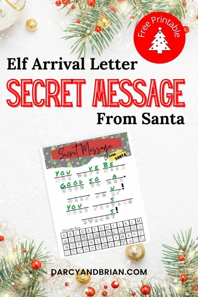 Elf on the Shelf Arrival Letter Printable Secret Message from Santa
