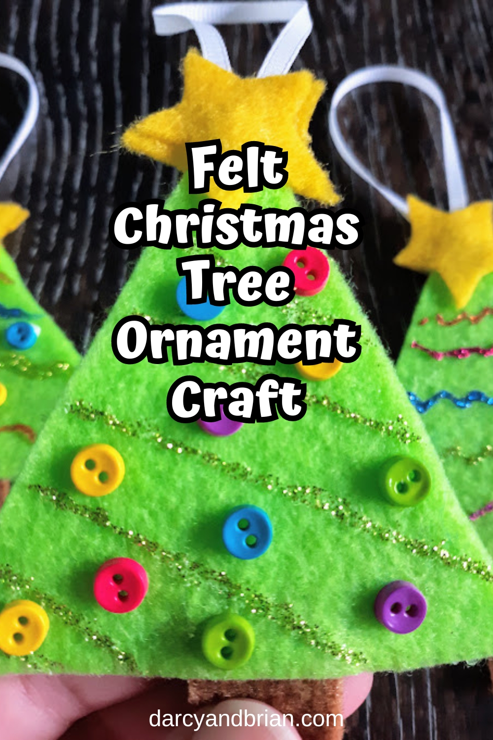 No Sew Felt Christmas Tree Ornaments Craft for Kids