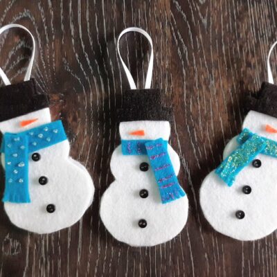 Easy No Sew Felt Snowman Ornament Craft for Kids