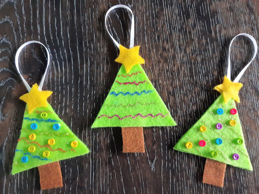 Easy No Sew Christmas Tree Felt Ornament Craft For Kids