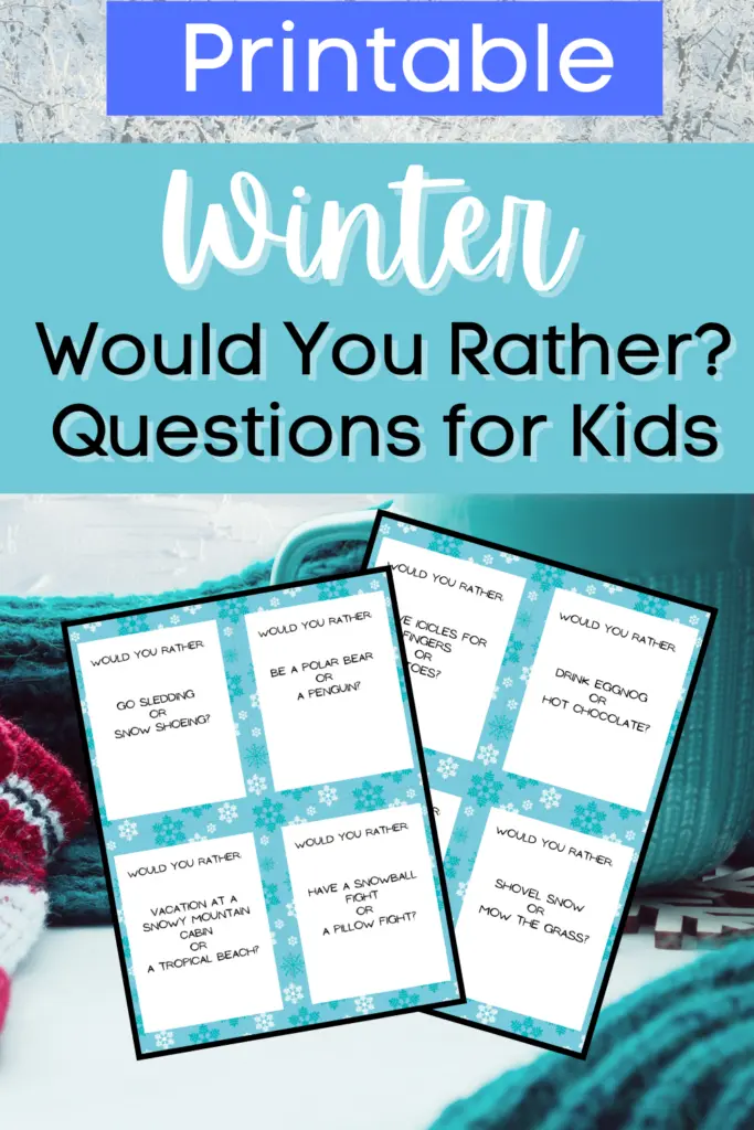 Would You Rather Questions for Students Printable Game