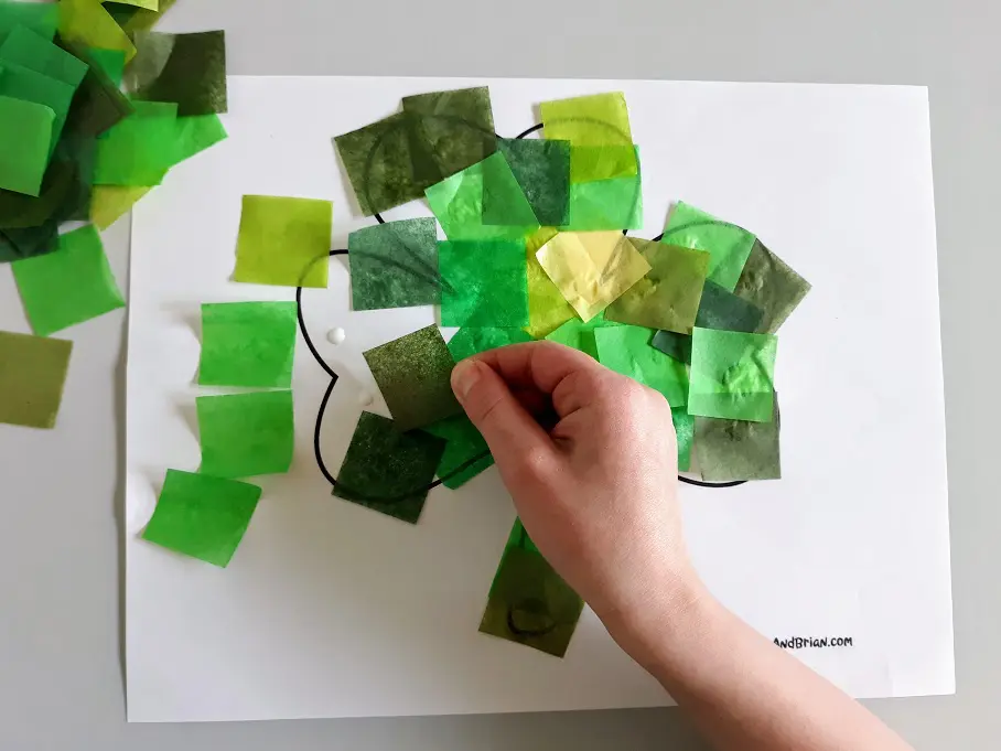 Shamrock Tissue Paper Suncatcher Craft With Printable Template