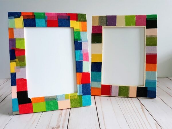 Easy Tissue Paper Picture Frame Craft for Kids