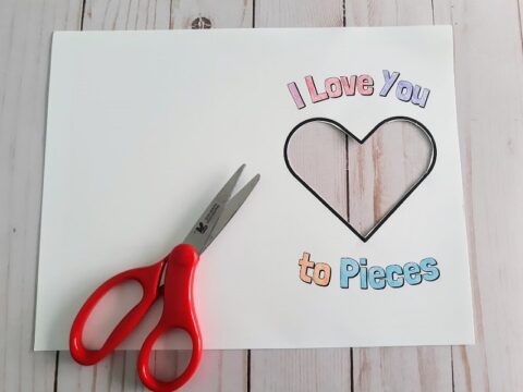 Printable I Love You To Pieces Card Craft for Kids