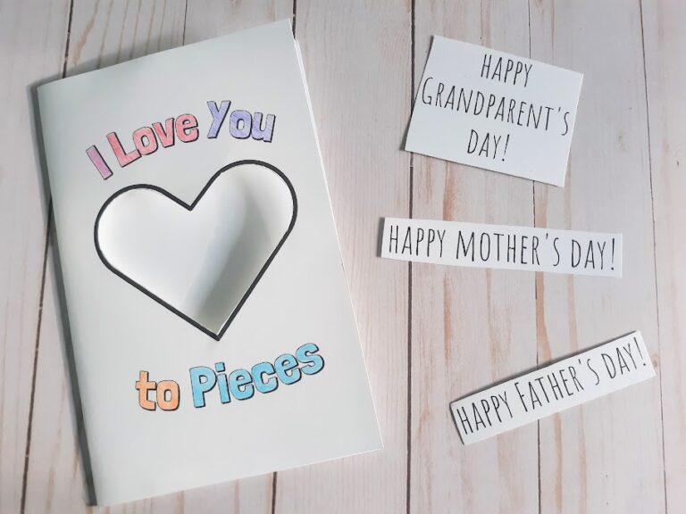 Printable I Love You To Pieces Card Craft for Kids