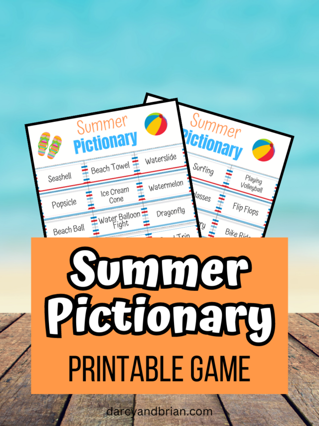 Summer Pictionary Words for Kids - Free Printable Game