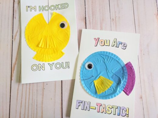 Printable Fish Cupcake Liner Card Craft for Kids With Free Printable Cards