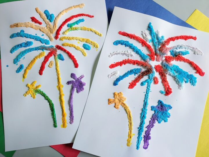 Fireworks Salt Painting Craft for Kids | Fourth of July Art Activity