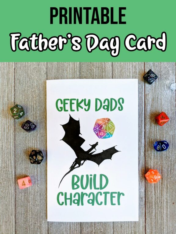 Printable Geeky Dads Build Character Card For Father S Day