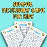 Summer Pictionary Words for Kids - Free Printable Game