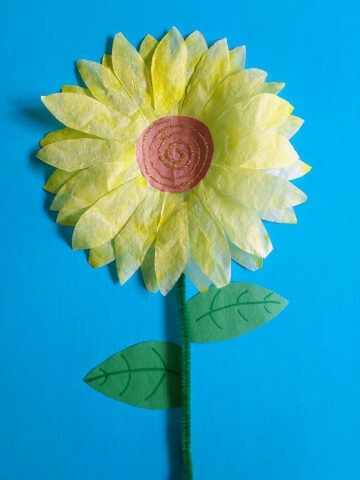 Coffee Filter Sunflower Craft for Kids