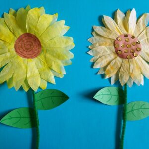 Coffee Filter Sunflower Craft for Kids