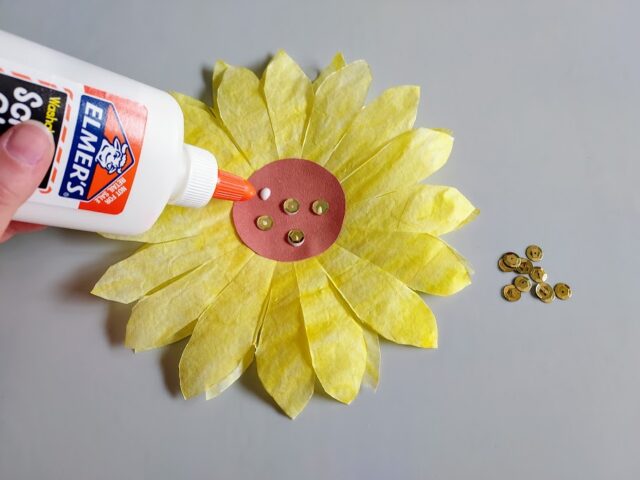 Coffee Filter Sunflower Craft For Kids