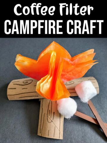 Coffee Filter Campfire Craft for Kids