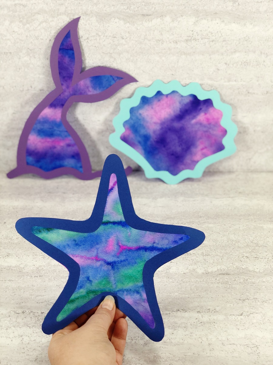 Coffee Filter Starfish Suncatcher Craft for Kids [Printable Template]