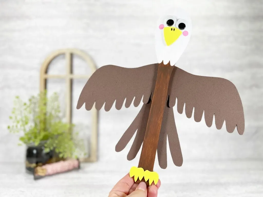 Wooden Spoon Bald Eagle Craft for Kids