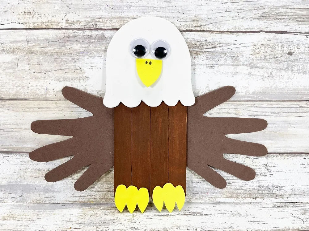 Popsicle Stick Bald Eagle Craft for Kids