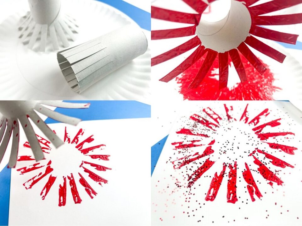 Toilet Paper Roll Fireworks Craft For Kids   Painting Tp Roll Fireworks Steps 960x720 