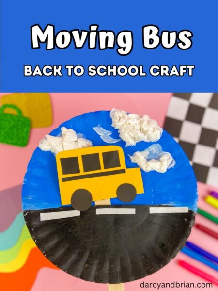 Back to School Craft - Fun Moving Bus Plate Craft!