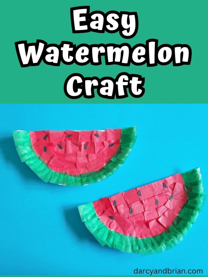 Tissue Paper Watermelon Craft for Kids - Easy & Fun!