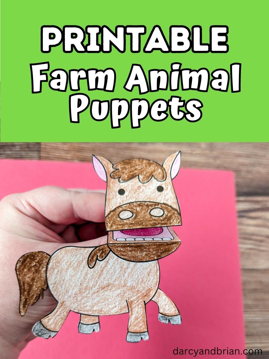 Easy Printable Farm Animals for Finger Puppets