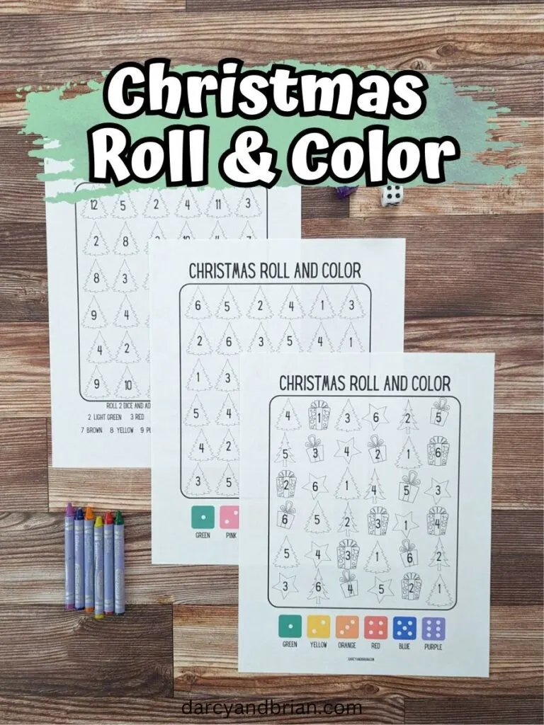 Roll and Color Christmas Dice Game