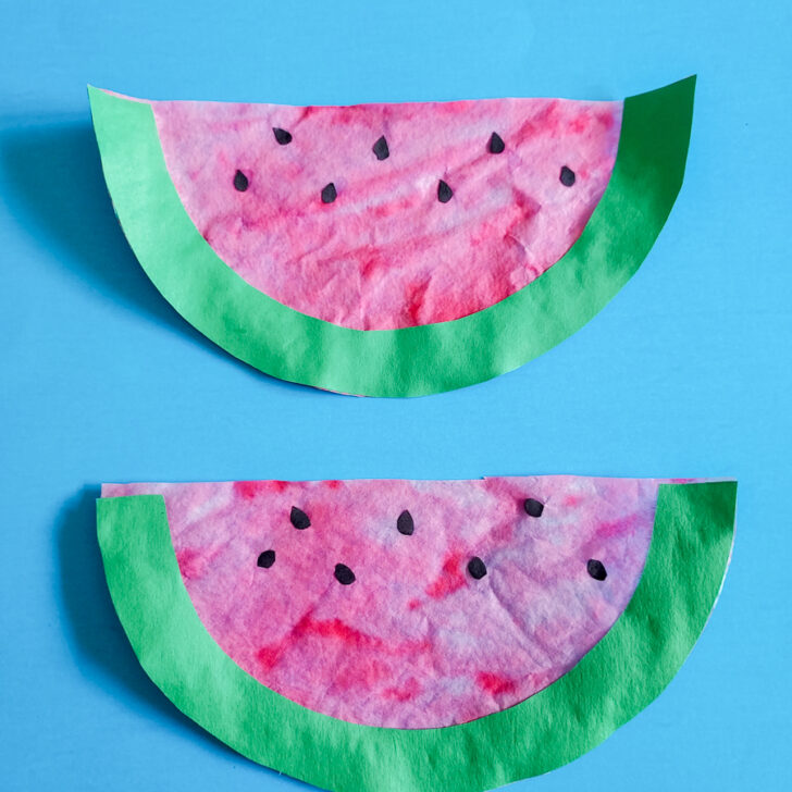 Coffee Filter Watermelon Craft for Kids | Creative Summer Craft