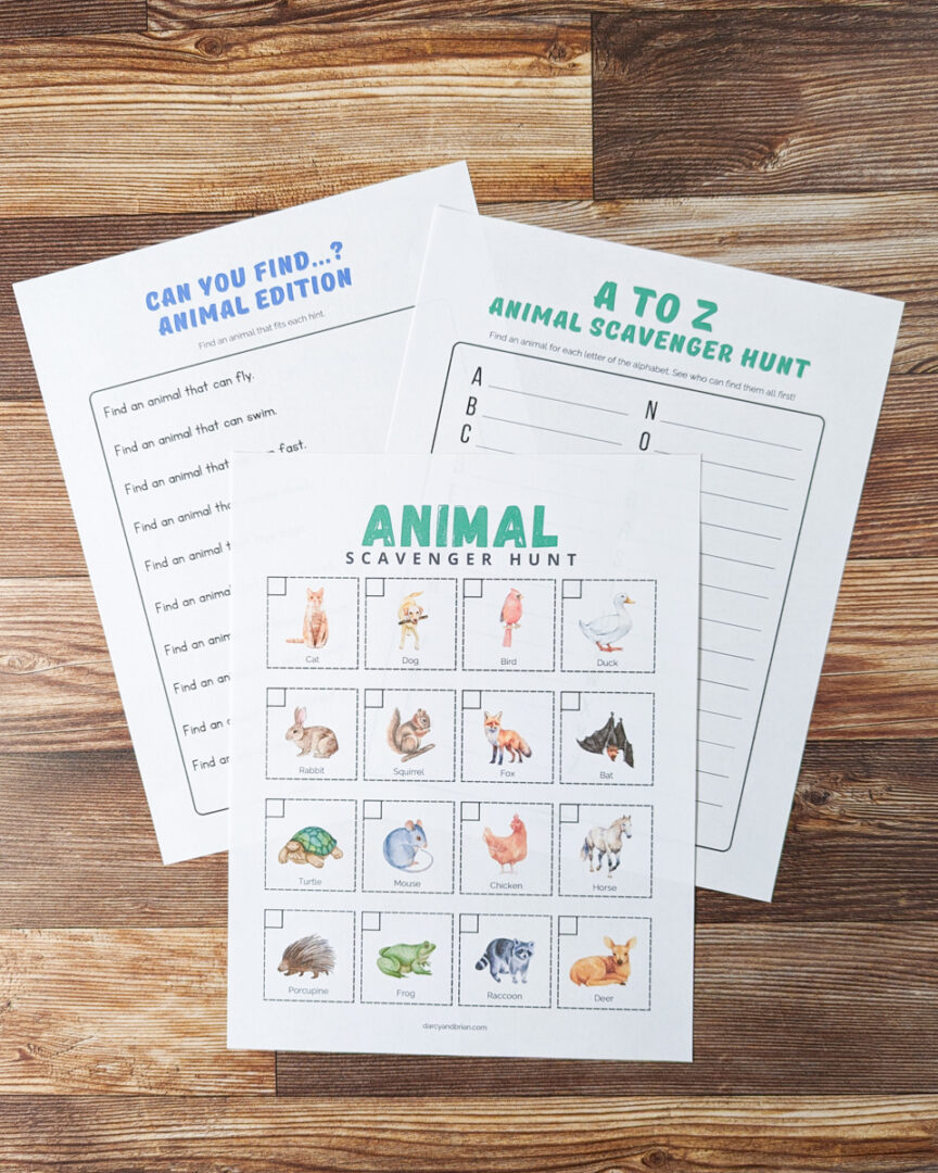 Printable Animal Scavenger Hunt for Educational Fun