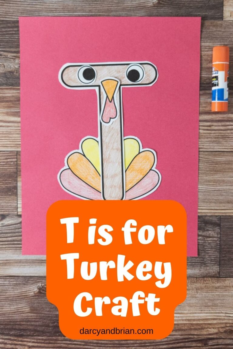 Easy Printable T is for Turkey Craft Letter of the Week Activity