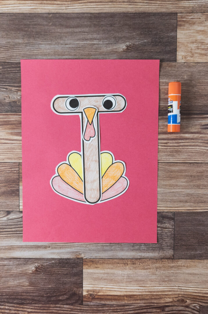 Easy Printable T is for Turkey Craft Letter of the Week Activity