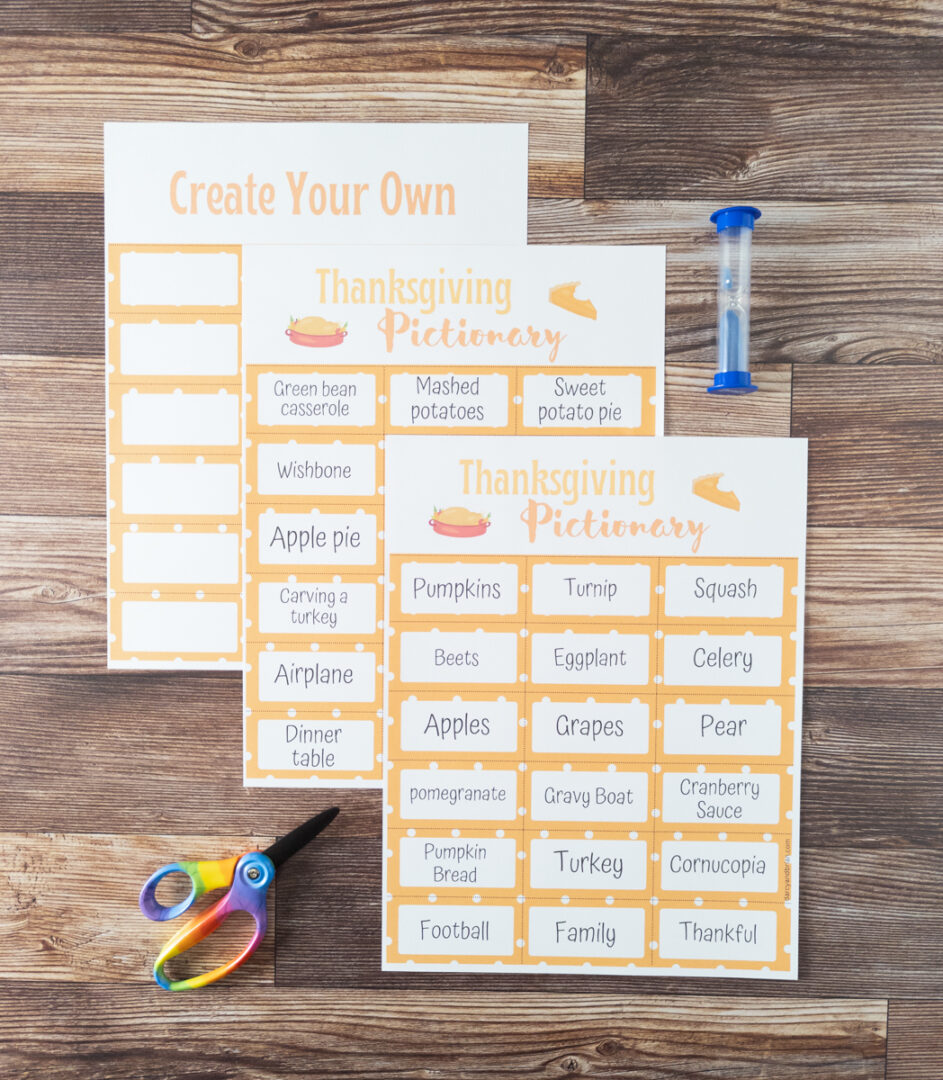 Printable Thanksgiving Pictionary | Fun Family Activity